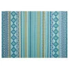 (E330) Mikayla Blue Multicolor Striped Indoor & Outdoor Area Rug, 5x8