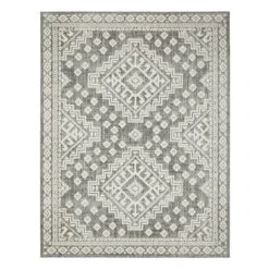 (E475) Tracey Boyd Athens Grey Diamond Design Area Rug, 8x10