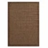 (E54) Light Brown Border Sisal Indoor & Outdoor Area Rug, 5x7