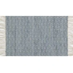 Eastside Grey Diamond Design Cotton Fringe Accent Rug, 2x4