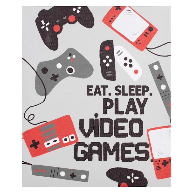 Eat, Sleep, Play Video Games Canvas Wall Art, 10x12 1 Eat, Sleep, Play Video Games Canvas Wall Art, 10x12
