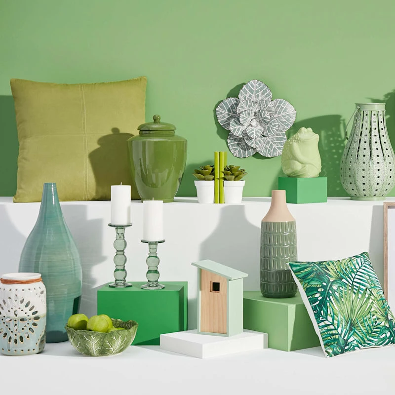 Embossed Green Metal Flower Wall Decor, 14" 3 Embossed Green Metal Flower Wall Decor, 14" - Image 3