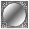 Fleur-de-lis Embossed Framed Wall Mirror, 12"