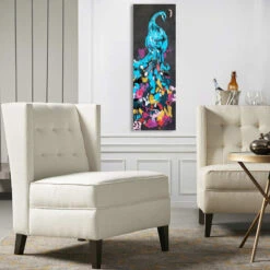 Floral Peacock Embellished Canvas Wall Art, 12x26 3 Floral Peacock Embellished Canvas Wall Art, 12x26 -Modern Decor Shop floral peacock embellished canvas wall art 12x26 2