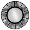 Found & Fable Black Bamboo Round Wall Mirror, 35"