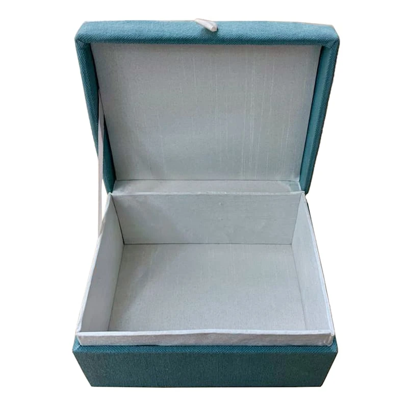 Found & Fable Blue Fabric Box, 4x7 2 Found & Fable Blue Fabric Box, 4x7 - Image 2