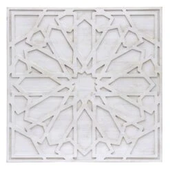 Found & Fable Embossed White Wooden Wall Art, 34"