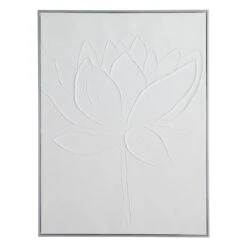 Found & Fable Framed Lotus Flower Canvas Wall Art, 24x36