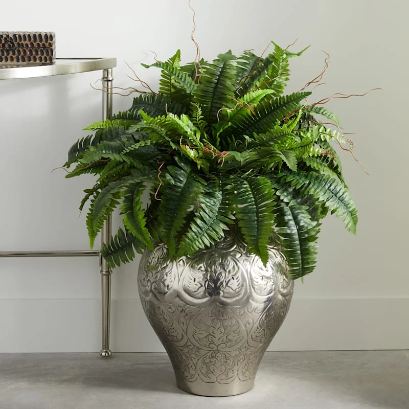 Found & Fable Silver Metal Floral Vase, 20" 3 Found & Fable Silver Metal Floral Vase, 20" - Image 3