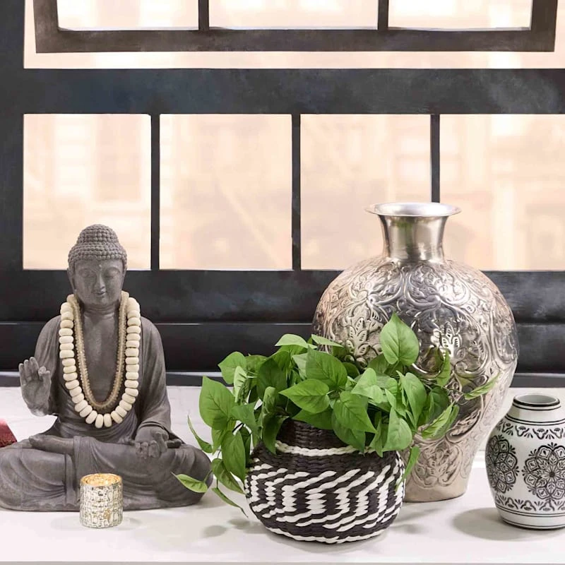 Found & Fable Silver Metal Floral Vase, 20" 5 Found & Fable Silver Metal Floral Vase, 20" - Image 5