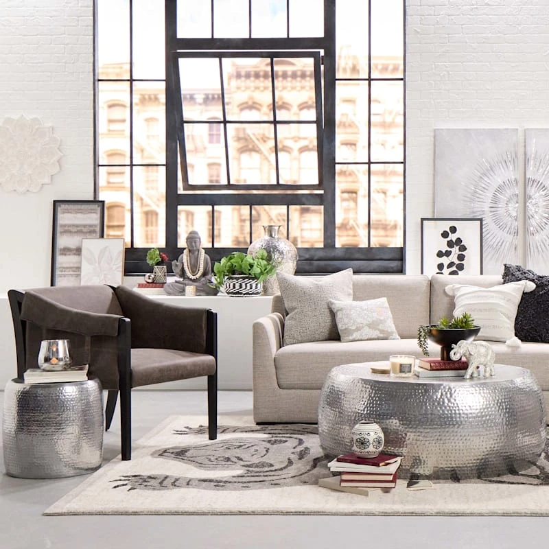 Found & Fable Silver Metal Floral Vase, 20" 6 Found & Fable Silver Metal Floral Vase, 20" - Image 6