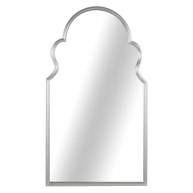 Found & Fable Silver Ornate Wall Mirror, 20x36 1 Found & Fable Silver Ornate Wall Mirror, 20x36