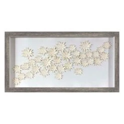 Framed Paper Flowers Wall Art, 12x24