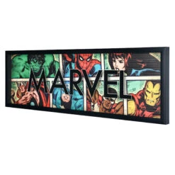 Glass Framed Marvel Retro Printed Wall Art, 30x10 -Modern Decor Shop glass framed marvel retro printed wall art 30x10 2