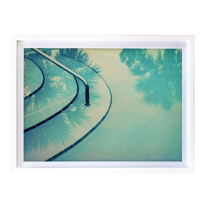 Glass Framed Pool Print Wall Art, 24x18 1 Glass Framed Pool Print Wall Art, 24x18