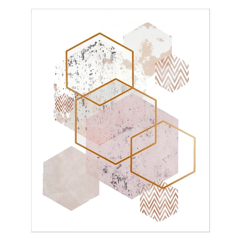 Gold Geometric Shapes Textured Canvas Wall Art, 16x20 1 Gold Geometric Shapes Textured Canvas Wall Art, 16x20