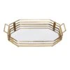 Gold Glass Tray With Mirror Top, 23x13