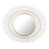 Gold Metal Round Wall Mirror, 27.5x23