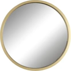 Gold Metal Round Wall Mirror, 30"
