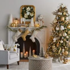 Gold Rounded Edge Wall Mirror, 24x30 -Modern Decor Shop gold rounded edge wall mirror 24x30 3