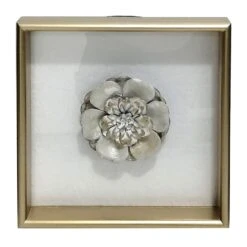 Grace Mitchell Framed Metallic Flower Wall Art, 12"