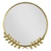 Grace Mitchell Gold Floral Framed Round Wall Mirror, 18"