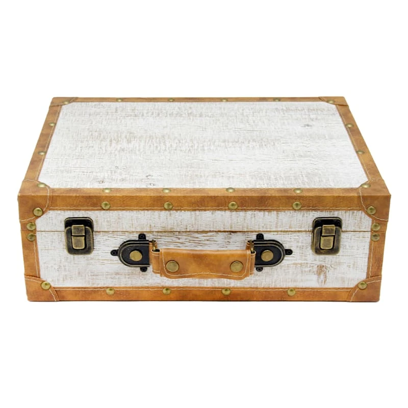 Grace Mitchell Vintage Style Wooden Suitcase Decor, 14" 1 Grace Mitchell Vintage Style Wooden Suitcase Decor, 14"