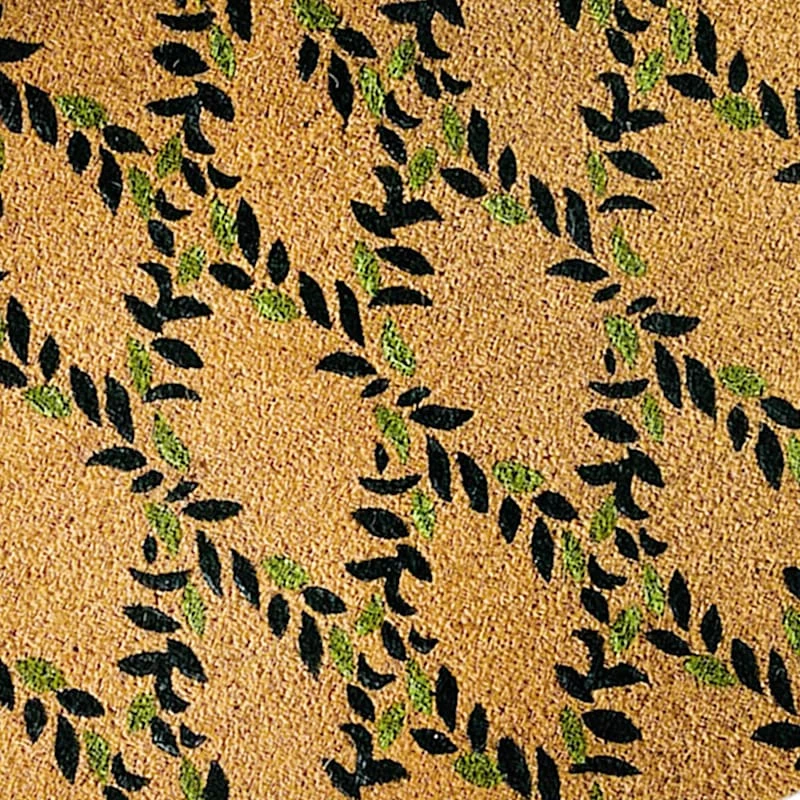 Green Leaves Coir Doormat 22x47 2 Green Leaves Coir Doormat 22x47 - Image 2