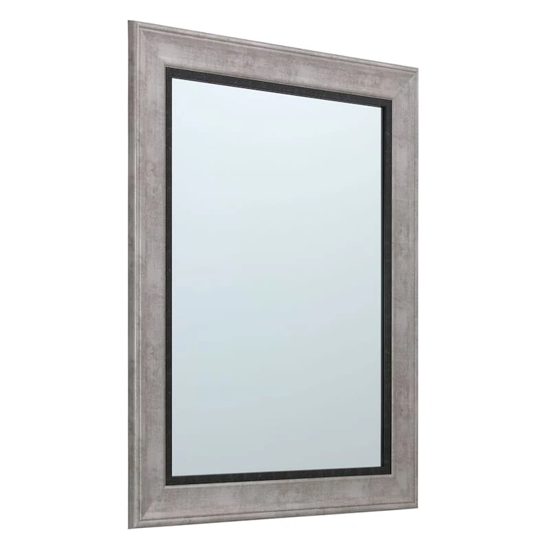 Grey & Black Framed Wall Mirror, 22x28 2 Grey & Black Framed Wall Mirror, 22x28 - Image 2