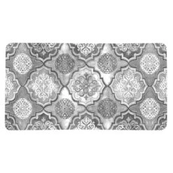 Grey Medallion Kitchen Mat, 20x39