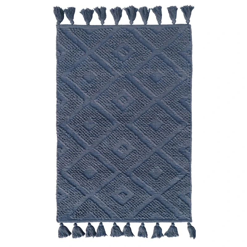 Hilo Diamond Navy Handwoven Accent Rug 27X45 1 Hilo Diamond Navy Handwoven Accent Rug 27X45