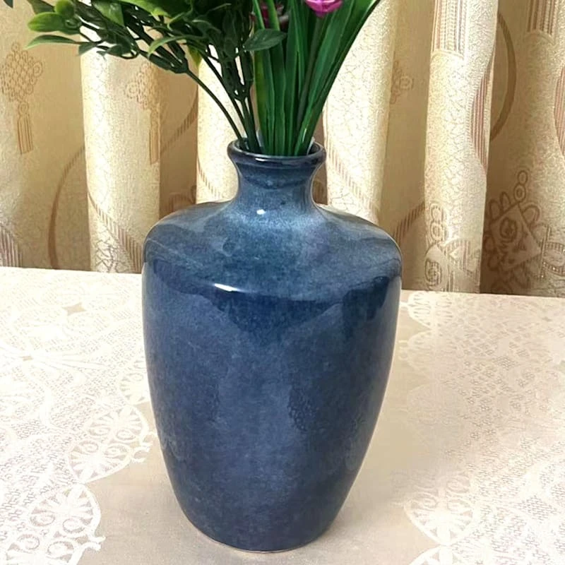 Honeybloom Blue Ceramic Vase, 7" 2 Honeybloom Blue Ceramic Vase, 7" - Image 2
