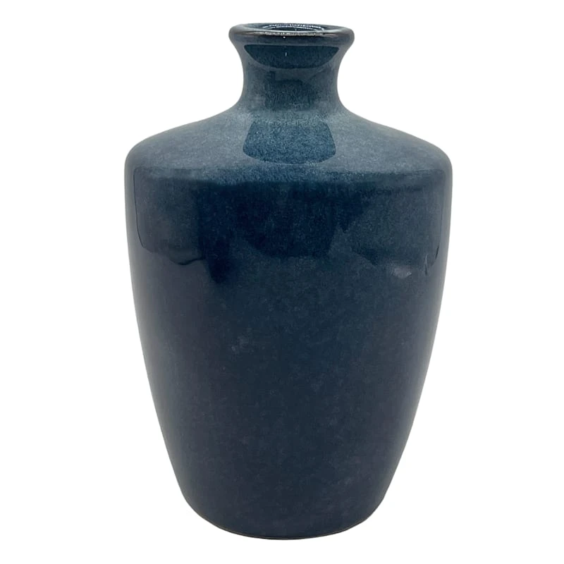 Honeybloom Blue Ceramic Vase, 7" 1 Honeybloom Blue Ceramic Vase, 7"