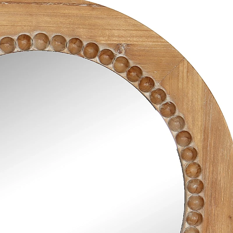 Honeybloom Framed Wooden Round Wall Mirror, 24" 2 Honeybloom Framed Wooden Round Wall Mirror, 24" - Image 2