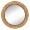 Honeybloom Framed Wooden Round Wall Mirror, 24"