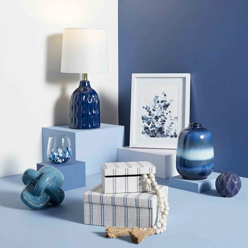 Honeybloom Ivory & Blue Striped Decorative Box, 9x7 5 Honeybloom Ivory & Blue Striped Decorative Box, 9x7 - Image 5