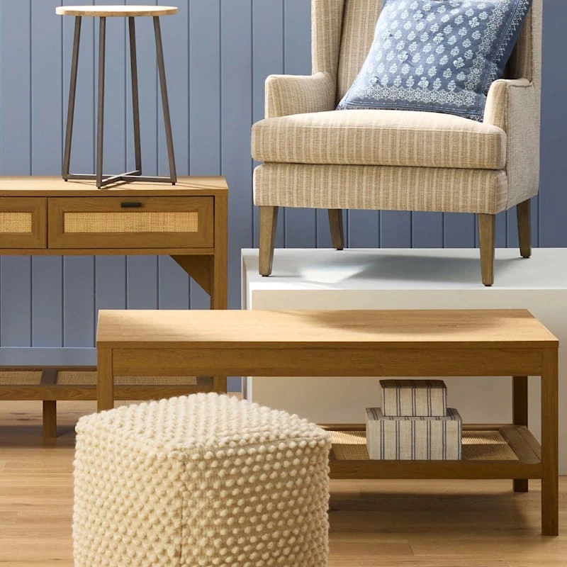 Honeybloom Ivory & Blue Striped Decorative Box, 9x7 7 Honeybloom Ivory & Blue Striped Decorative Box, 9x7 - Image 7