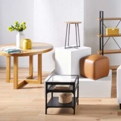 Honeybloom Round Brown Woven Box, 8" -Modern Decor Shop honeybloom round brown woven box 8 2