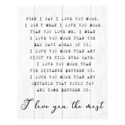 I Love You The Most Sentiment Canvas Wall Art, 18x24