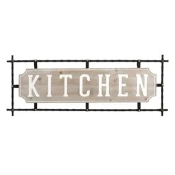 Kitchen Metal & Wood Wall Decor, 31x12