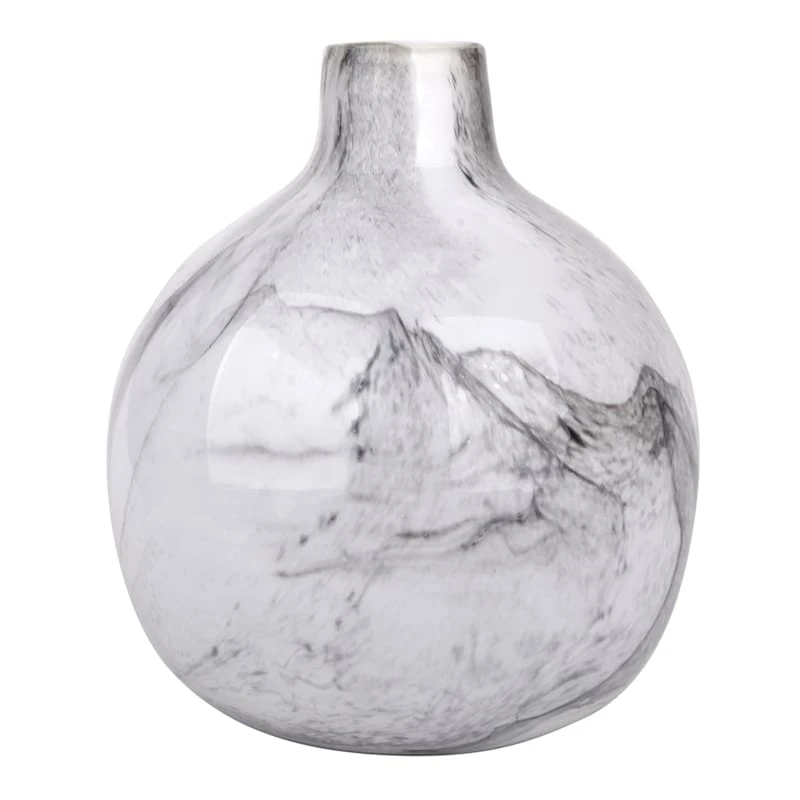 Laila Ali Black Swirled Round Glass Vase, 8" 1 Laila Ali Black Swirled Round Glass Vase, 8"