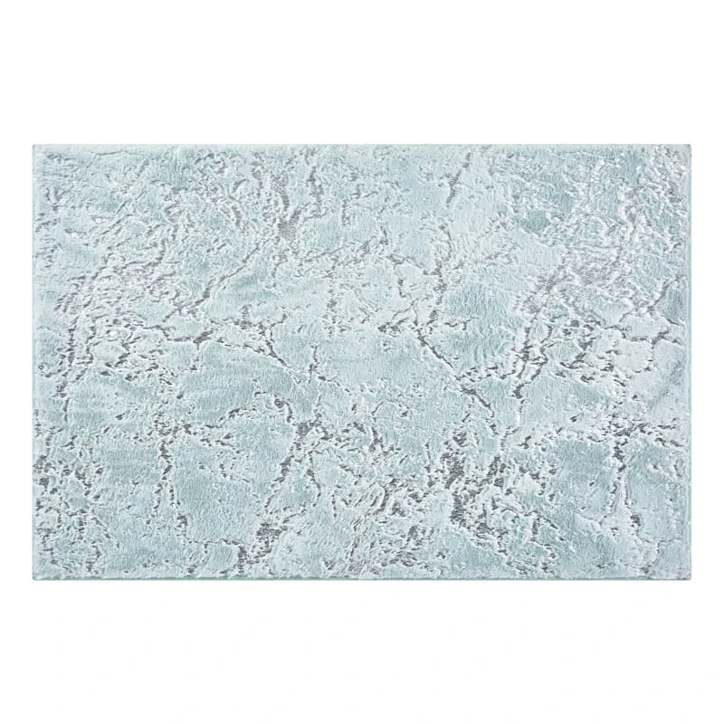Laila Ali Foiled Icey Blue Faux Fur Accent Rug, 2x3 1 Laila Ali Foiled Icey Blue Faux Fur Accent Rug, 2x3