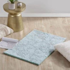 Laila Ali Foiled Icey Blue Faux Fur Accent Rug, 2x3 7 Laila Ali Foiled Icey Blue Faux Fur Accent Rug, 2x3 -Modern Decor Shop laila ali foiled icey blue faux fur accent rug 2x3 4