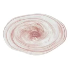 Laila Ali Pink Swirl Decorative Glass Plate, 15x3