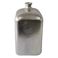 Laila Ali Silver Abstract Square Vase, 12"