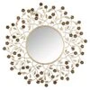 Metal Floral Framed Wall Mirror, 26"