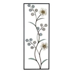 Metal Flower Wall Panel Decor, 14x36