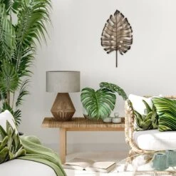 Metal Leaf Wall Decor, 17x30 -Modern Decor Shop metal leaf wall decor 17x30 2