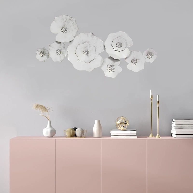 Metal Lily Pad Metal Wall Decor, 40x17 2 Metal Lily Pad Metal Wall Decor, 40x17 - Image 2