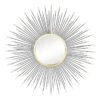 Metal Sunburst Wall Mirror, 28"